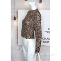 Leopard Print Hot  Drilled Pullover For Ladies